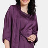 Zivame Paradise Garden Woven Robe - Dark Purple — thumbnail 6
